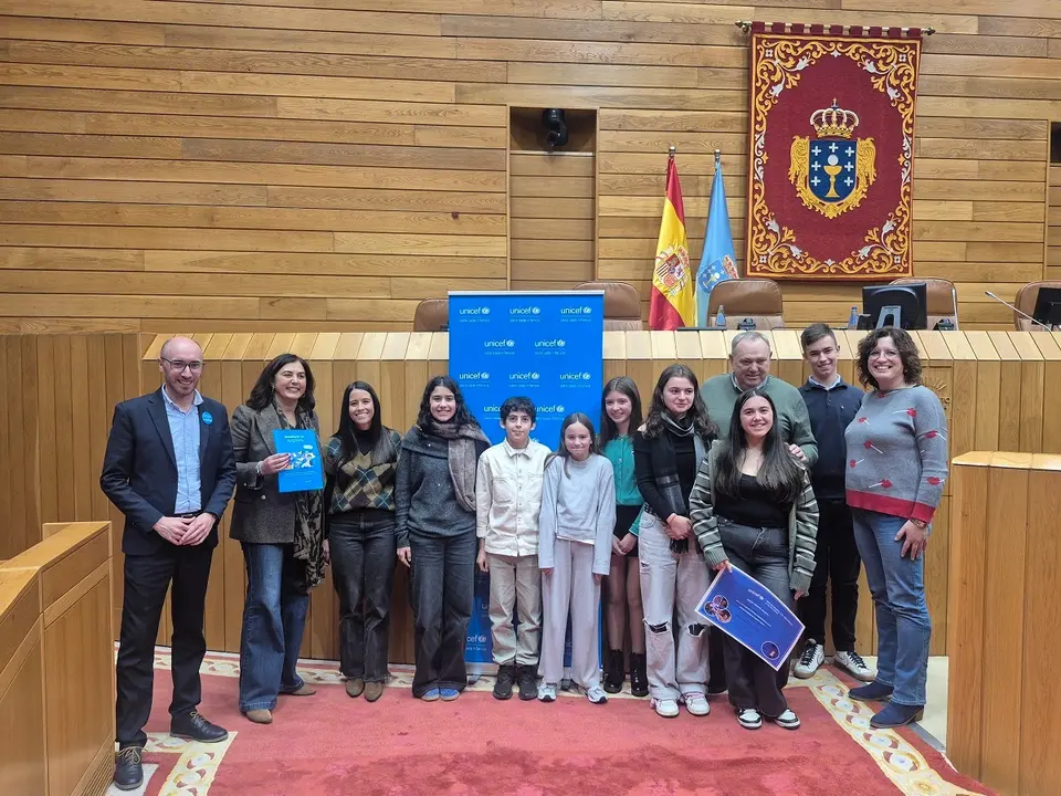 Representantes de A Laracha en el XIII Foro Infantil de UNICEF.