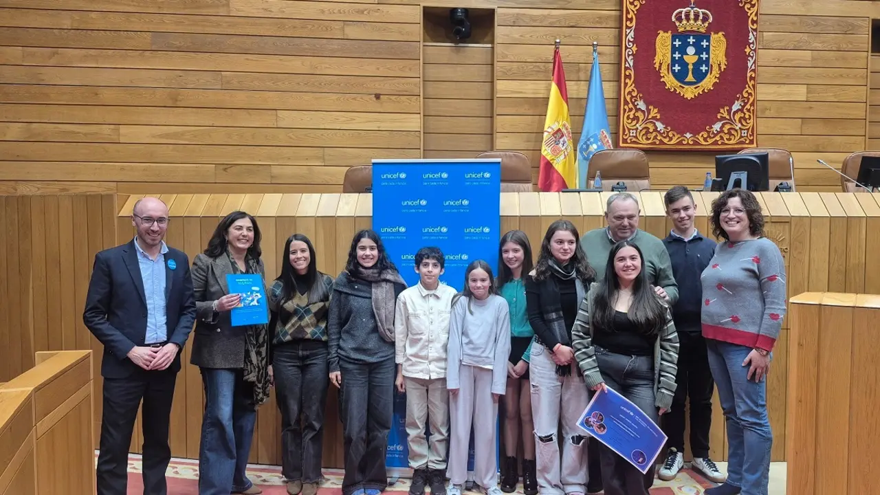 Representantes de A Laracha en el XIII Foro Infantil de UNICEF.